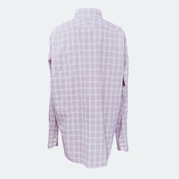 TOM FORD Glen Check Shirt 44 Neck 17.5" Prince of Wales Cotton Poplin - Picture 6 of 16